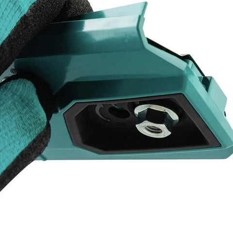 Close-up of 16 Inch 40V Max Brushless Top Handle Electric Chainsaw Kit With 4Ah Battery showing the saw's handle and adjustment features.