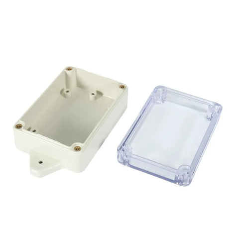 Rugged ABS Electrical Junction Box IP65 Weatherproof Dustproof Enclosure Built To Last With Clear PC Cover, light gray, open view