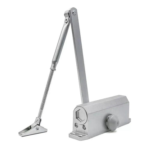 Heavy Duty Hydraulic Door Closer Automatic 40 Kg To 60 Kg Adjustable Speed Quiet Close hardware in silver