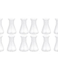 12 Pack Plastic Flask Set For Science Class, Wide Mouth Erlenmeyer Style Bottles, Triangular Cone Beakers With Graduated Milliliter Scales.