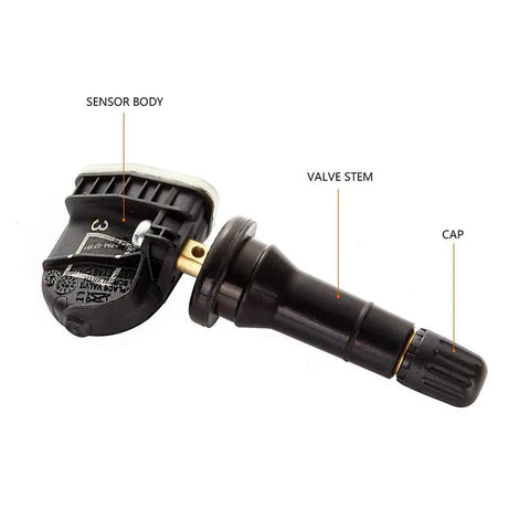 315 Mhz Tire Pressure Monitoring Sensor For Chevy Equinox All Engine Sizes 2007 Through 2018 Direct Replacement sensor body and valve stem.