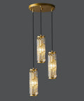 Gold 3 Light Modern Pendant Light Fixtures With Glam Crystal Chandeliers Adjustable Hanging Pendant Lights For Kitchen Island Dining Room And Bedroom Sleek Contemporary Gold Drop Lights