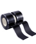 Self Fusing Silicone Tape 2 Rolls 1 Inch By 10 Foot Black Waterproof Rescue Tape For Plumbing Sealing Pipes Hose Repair Outdoor Coax Cable Fixation And DIY Tool Repairs