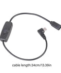 No Stress Type C Extension Cable With Right Angle Plug Fits Snug In Tight Corners For Marathon Gaming And Daily Grind Delivers Smooth 5V 2A Power Without Data Sync Hassle Proven Quality, 34cm long with on/off switch.
