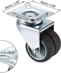 Premium Swivel Caster Wheels 3 Inch Featuring Rock Solid TPR Twin Plate Design, detailed view with dimensions and dual wheels.