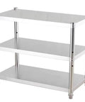 Top Shelf 3 Tier Stainless Steel Media Cart For Home Entertainment Setup Zero Sweat Audio Video Gear Stand with three shelves