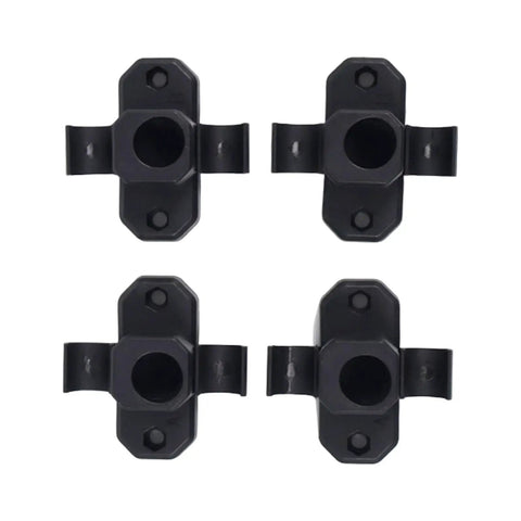 Ergonomic Leg Connectors For Outdoor Furniture Nylon Hardware With Pre Drilled Holes in black, top view