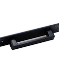 2 Pack Black Barn Style Door Pulls With Plate Punch Free 7 Inch Closet And Drawer Handles, black aluminum handle, front view
