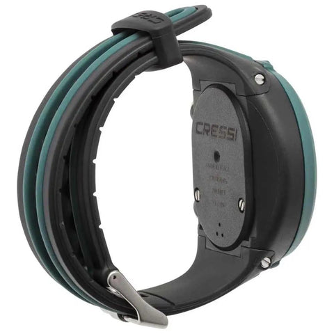 Replacement Rubber Watch Strap For Watch-Style Dive Computers Black Green Quick-Change Two-Screw Band Beefy Corrosion-Resistant Buckle