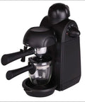 Compact Home Espresso Machine With Steam Milk Frother 3.5 Bar 4 Cup Espresso Maker Cappuccino Machine displayed from the side.