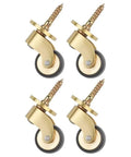 360° Silent Brass Furniture Casters 4-Pack Wheels 360° Silent with screws, smooth swivel movement for furniture.