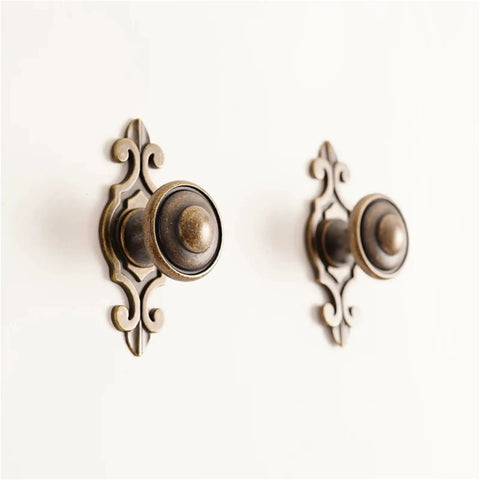 Vintage Brass Cabinet Pulls 8 Piece Set For Drawer Wardrobe Door Cupboard With Retro Vibe Antique Style Handles Single Hole Champagne Bronze Finish