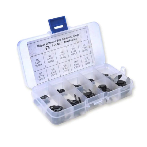 Durable Metal E Clip Assortment Kit With 147 Pieces And Sizes From 2mm To 12mm Portable Grab And Go Organizer Case Perfect For DIY Projects Home Repairs Crafting And Electronics Work Built To Last.