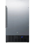 Heavy Duty Stainless Steel Upright Freezer Thirty Two Inch ADA Height With Digital Thermostat And Secure Factory Lock front view with digital panel.