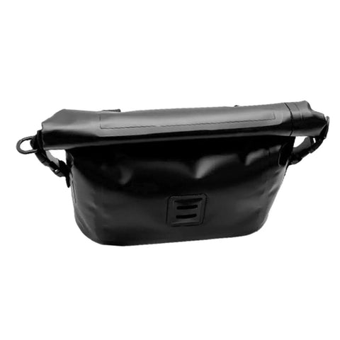 Expandable 7L Handlebar Bag For Cycling Gear IPX6 Waterproof 500D PVC Roll Top Storage With Detachable Access in black PVC