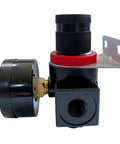 Side view of Three Eighth Inch NPT Air Pressure Regulator With Gauge 0 To 145 PSI For Compressor, High Flow 106 SCFM