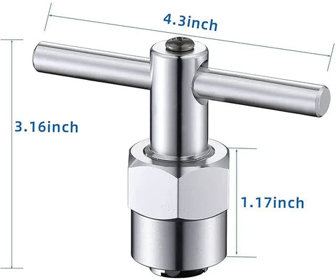 Chrome 104421 puller tool from All In One Moen Shower Cartridge Kit With 1222 Replacement Cartridge And 104421 Puller Removal Tool For One Handle Posi Temp Faucets Including Retainer Clip And Lubricating Grease For Easy DIY Cartridge Swap, size listed