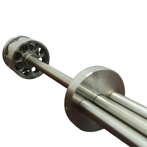Heavy Duty Industrial Grade Donut Plunger Replacement Part For Krinkle And Mochi Bakery Machines Built Like A Tank For Bustling Commercial Kitchens Knock It Out Of The Park Every Shift close-up view of silver alloy plunger with multiple holes.