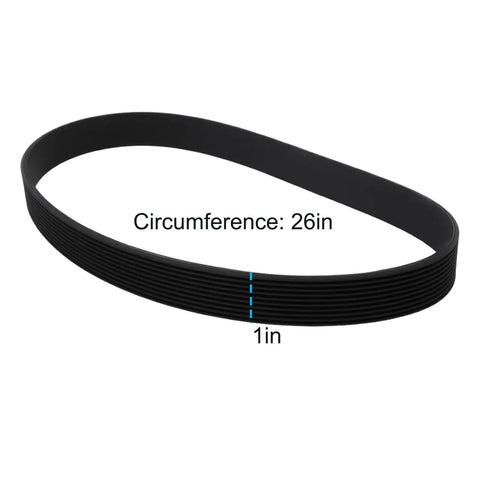 260J10 Rubber Drive Belt for Lawn Mower, 1 Inch Wide, 26 Inch Circumference, 10 Rib Synchronous Closed Loop Belt