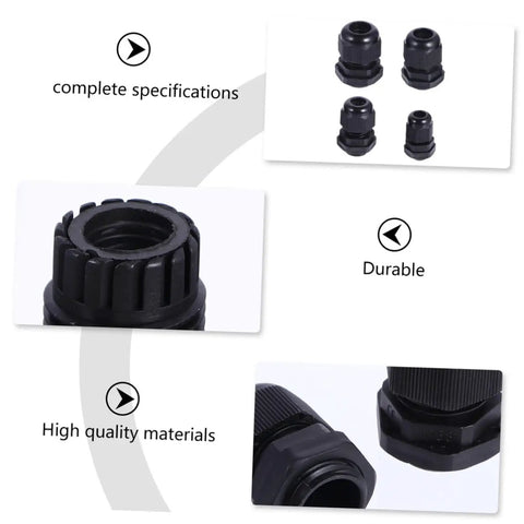 Check Out This Awesome 50 Piece Weather Pack Connectors Kit With Heavy Duty Nylon Glands For Secure Wire Cable Jointing And Rock Solid Seal Perfect Fixing Heads That Boost Tensile Strength To Keep Your Home Wiring Safe Dry And Totally Waterproof Like. Black nylon cable glands, 50-piece kit, durable waterproof wire seals