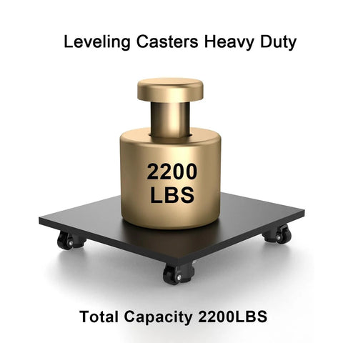 Heavy Duty Leveling Casters With Ratchet Handle Set Of 4 Industrial Casters 2200 Lbs Capacity 2 Inch Adjustable Nylon Wheels demo