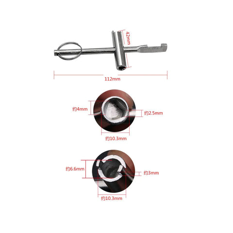 Dimensions of 6in1 Multi-Functional Valve Key Set For Water, Gas, Electricity Panels, Trains, Cabinets, Elevators And More