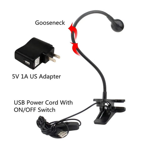 3W 395Nm UV Black Light With Flexible Gooseneck, USB power cord, 5V 1A adapter for art and fluorescent paints detection.