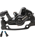 Heavy Duty Mechanical Disc Brake Caliper Front And Rear Kit With Solid Metal Pads For Mountain Folding And Road Bikes, black aluminum frame.