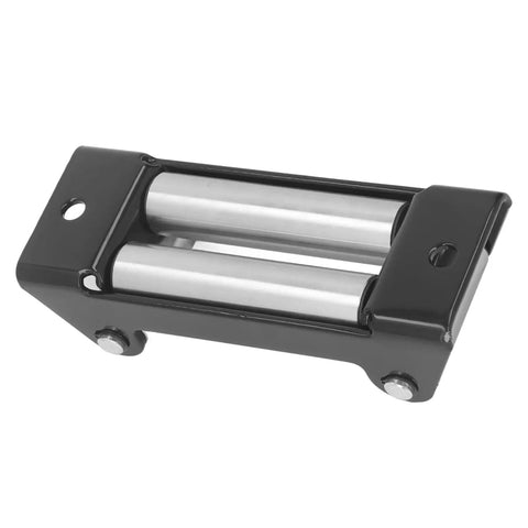 Heavy Duty Roller Fairlead 6000LB Load Capacity For Electric Winches Steel Cable Guide Off Road Recovery Gear Industrial Towing And Pulling Built To Withstand High Tension And Harsh Environments, black steel rollers