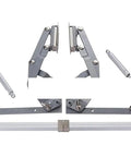 Translational Lift Up Cabinet Door Hinge With Pneumatic Lift Mechanism components for 50 to 90cm wide cabinets