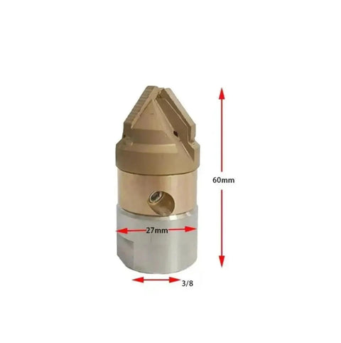 Heavy Duty Pro Grade High Pressure Rotating Roots Cutting Nozzle For Sewer Drain Cleaning, Stainless Steel Drill Head With M22 Connection, 15 LPM Flow, Multi Directional Water Outlets Cleans Entire Pipe Walls, 60mm