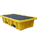 Heavy Duty Stackable Drum Spill Pallet With Drain For Garage And Workshop Modular Yellow Containment Tray
