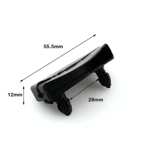 Ten Pack Bed Slat End Cap Holders Kit, White Plastic Slat Brackets, 55mm wide by 12mm thick, end cap dimensions shown