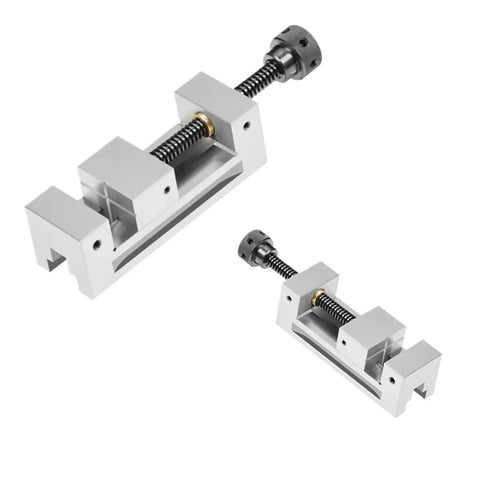 High Precision Right Angle Vise With Rock Solid Grip Quenched Steel Manual Flat Nose Pliers, two sizes shown for workshop clamping.