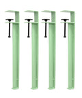 Heavy Duty Metal Table Legs, Adjustable Desk Base, Built Tough F Shape Iron Stand With Grippy Rubber Feet, green color clamps for DIY setup.