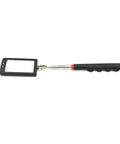 Telescoping LED Lighted Inspection Mirror with flexible arm and 360 degree swivel for deep, easy viewing in cars and engines.