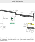 Heavy Duty EV Charging Cable Wall Mount Retractor Arm With Badass Weatherproof Zinc Coating For Indoor Outdoor Electric Vehicle Cord Management and clean safe driveway setup specifications diagram.