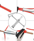Transform Your Drill Into A Fast Automatic Wire Stripper For 1.5 To 4Mm2 Cables Hardened Steel Copper Removal Tool Perfect For Scrap Recycling And Electrical Jobs Save Time With This Heavy Duty Attachment in use, showing wires being stripped.