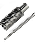 2-piece Oscarbide annular cutter with 3/4 in Weldon shank and mag drill pilot bit, 1-3/16 in cutting diameter