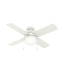 Timpani 44 Inch Ceiling Fan Fresh White With Reversible Motor For Seasonal Cooling And Warm Air Circulation, Low Profile Indoor Use