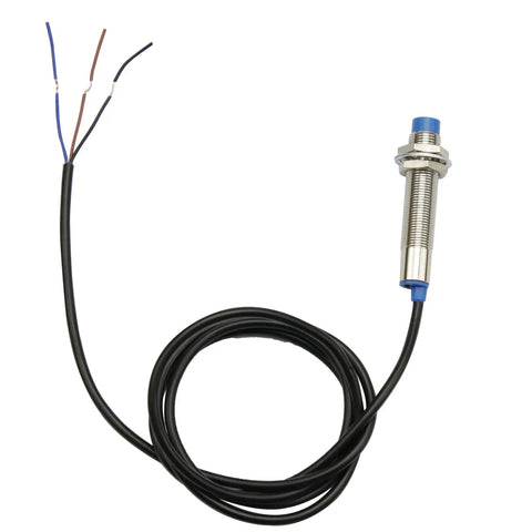 Five Pack LJ12A3-4-Z/AY Inductive Proximity Sensor Switch Must-Have 4mm Detection Range, 3-Wire Brown Blue Black, DC 6-36V, PNP NC Output, Metal Cylinder Shell, Heavy-Duty Plug-and-Play Sensor for Automation and Machinery, threaded metal sensor with 3-wire cable