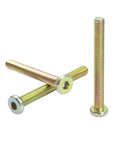 Flat Head Hex Socket Furniture Bolts M6 M8 In Color Zinc Steel Hexagon Cabinet Connector Fasteners, M6x60mm, close-up view