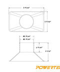 Technical diagram of Rectangular Dust Hood Nozzle for 2-1/2 inch hose, detailing dimensions and structure, made of ABS plastic.