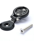 Out Front Bike Stem Mount For One And One Eighth Inch Steerer Tube Fits Garmin Edge Wahoo Elemnt Bryton Rider Stages Dash Hammerhead Karoo Adjustable Angle, black aluminum mount with bolt shown