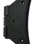 Heavy Duty Butterfly Cabinet Hinges For Rustic Barn Doors And Storage Cupboards Featuring Vintage Black Powder Coated Finish, close-up view.