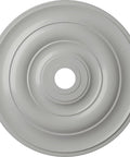 Jefferson Ceiling Medallion 26 And A Half Inch Outside Diameter Hand Painted Frost Finish, top view showing intricate design and relief.
