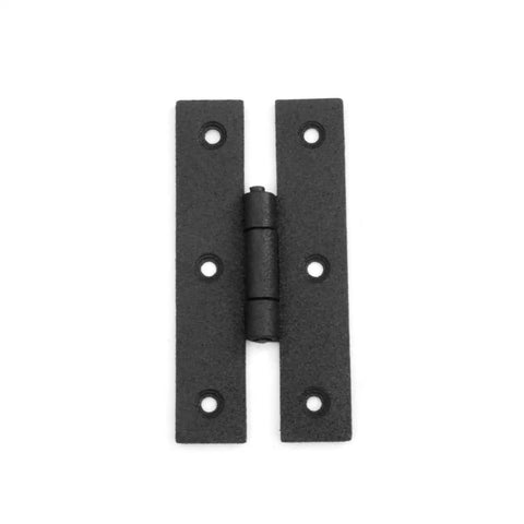 Pack Of 4 Black Wrought Iron Cabinet Hinges 3 Inch Flush Mount H Style Antique RSF Finish Built Tough Heavy Duty Hardware