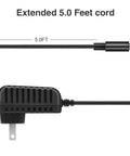 Close-up of 5-foot power cord for Three Loop Guitar Looper Pedal With 18 Minute Recording Time, Sync And Tuner Features, And 9 Volt 0.6 Amp Power Supply.