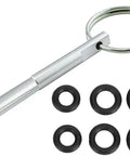Coffee Machine Repair Key Set With Gasket Pack And Magnetic Wrench, includes stainless steel key and six rubber gaskets.