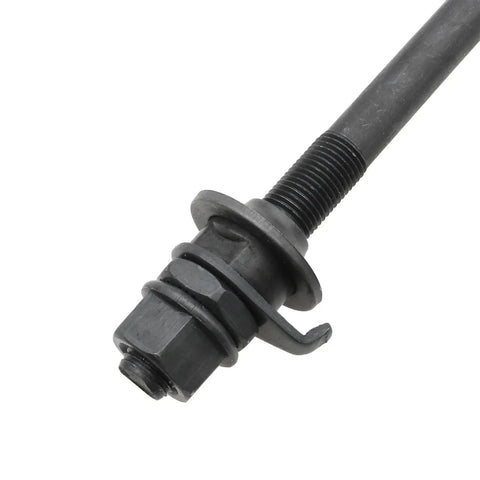 Front Bike Axle 140mm 3 Eighths Inch Black Hub Shaft Replacement Kit With Conical Lock Nut Washer 26 TPI For Most Bikes Beefy Steel